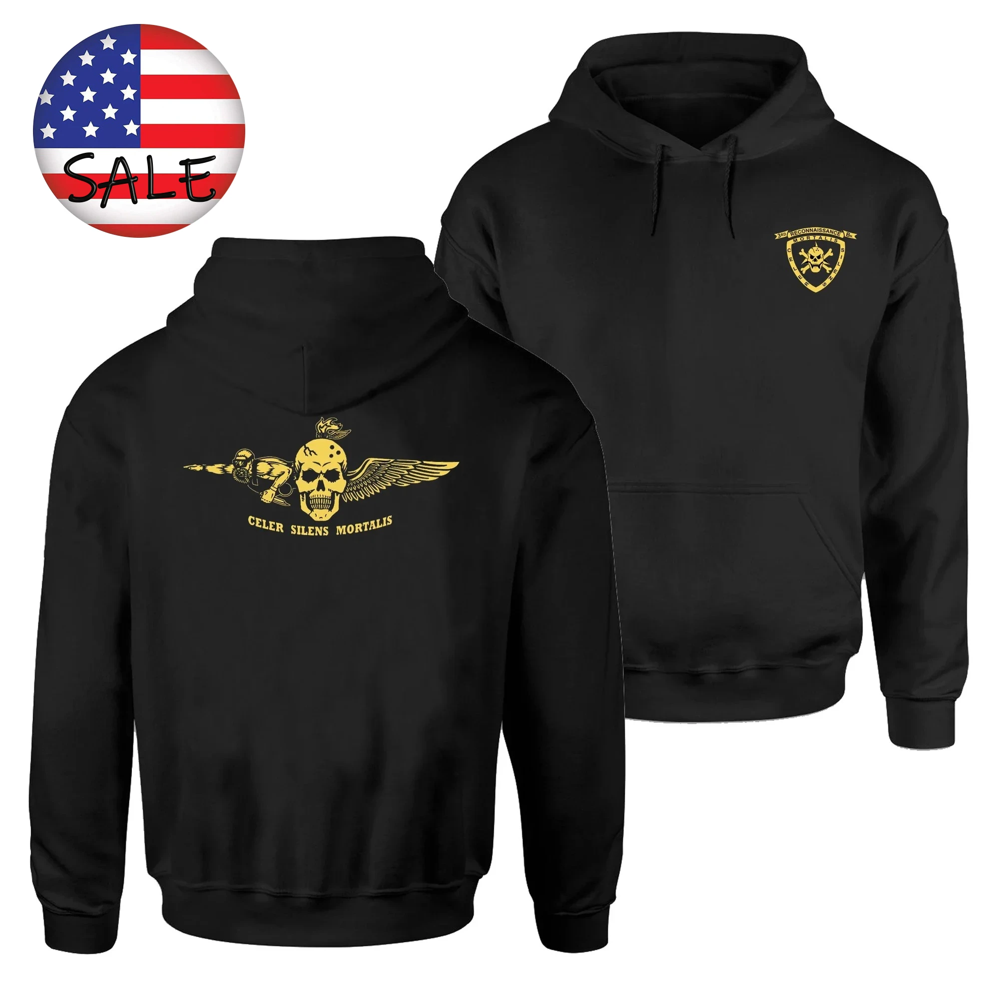 

US Marine Corps 3rd Recon Battalion Pullover Hoodie New 100% Cotton Comfortable Casual Mens Sweatshirt Military Style Streetwear