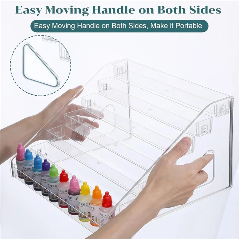 

A29F-Clear Acrylic Paint Organizer (7 Tier),Paint Bottle Organizer,Acrylic Paint Storage Organizer,Craft Paint Organizer Rack