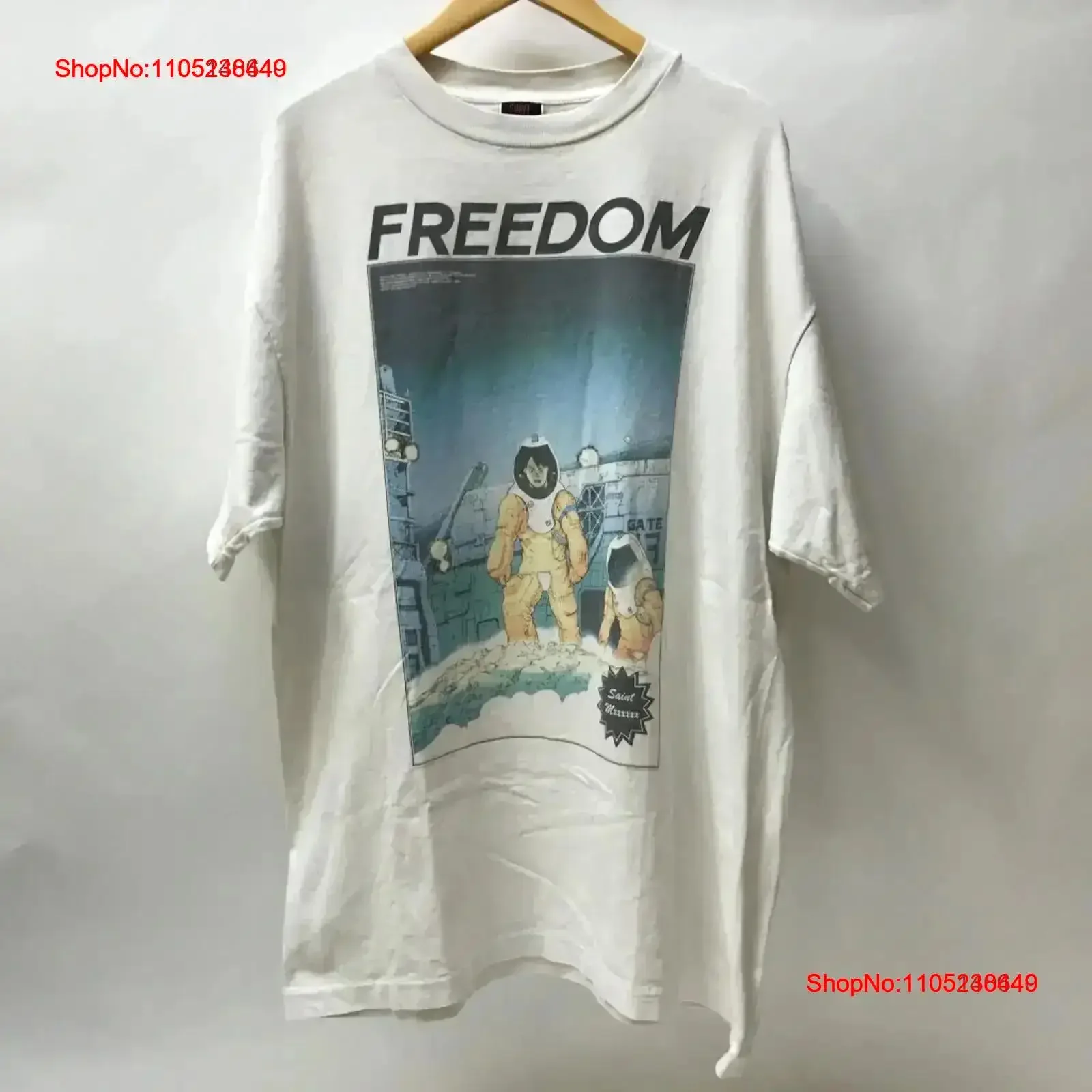 Saint Michael Astro T Shirt Size Xl Color White Used 126 Street Suz vintage Washed Versatile homme Comfortable streetwear