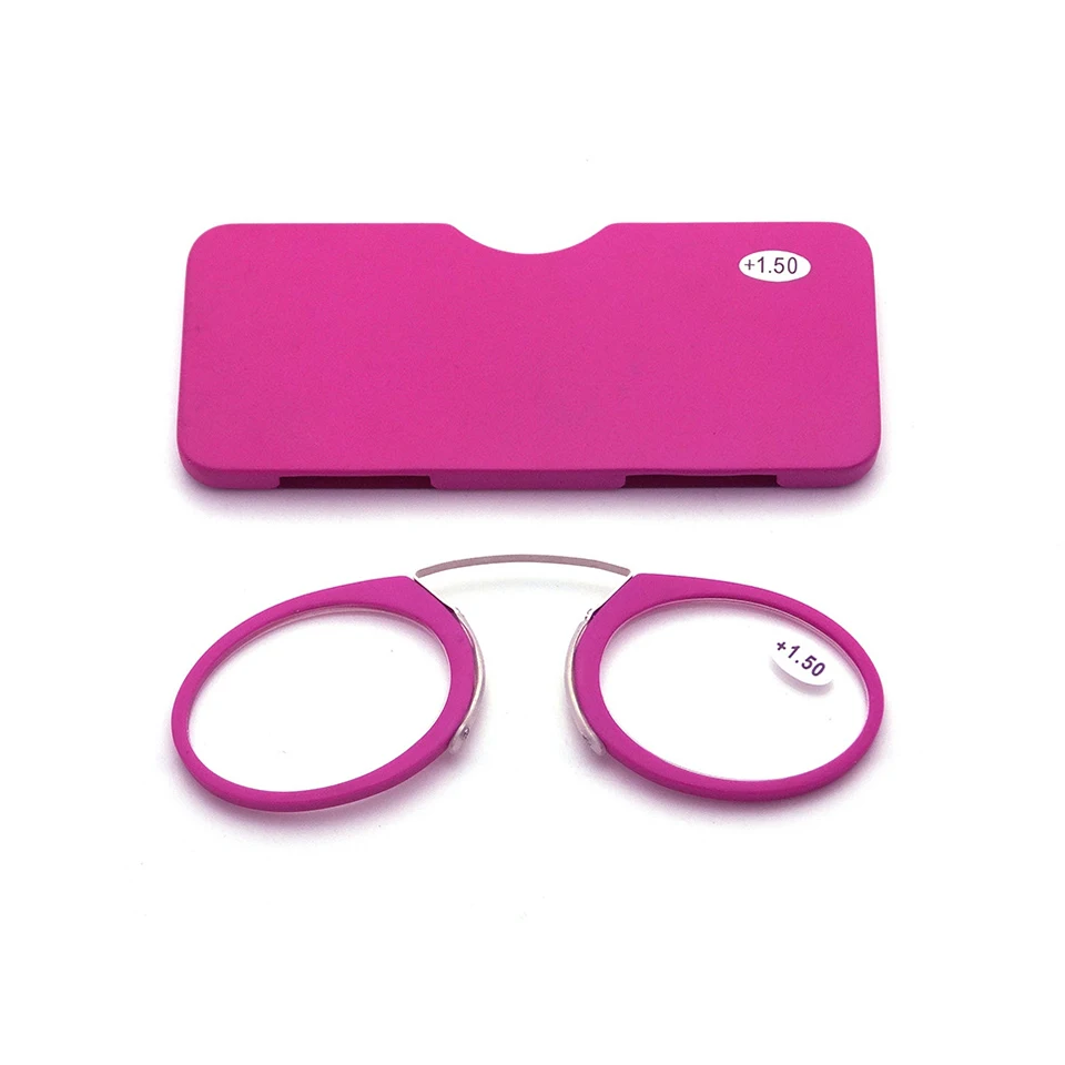 NONOR TR Clip Nose Bridge Mini-Lesebrille 1,0 bis 3,5 Tragbare Presbyopie-Brille mit Etui