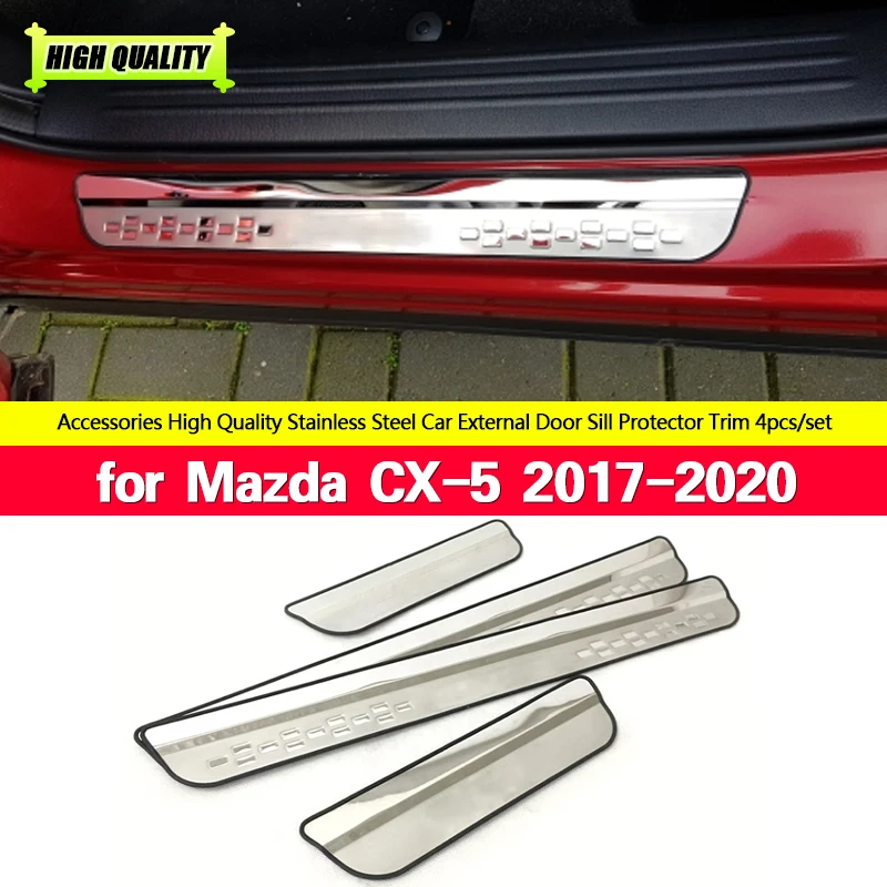 

FIT for Mazda CX-5 Cx5 2017 2018 2019 2020 Door Sill Scuff Plate Welcome Pedal Stainless Steel Car Styling Car Accessories