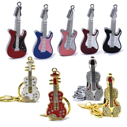 U disk Metal 128GB 4GB Guitar 8GB music usb flash drive 16GB 32GB memory stick high speed 64GB violin Gift pen drive crystal