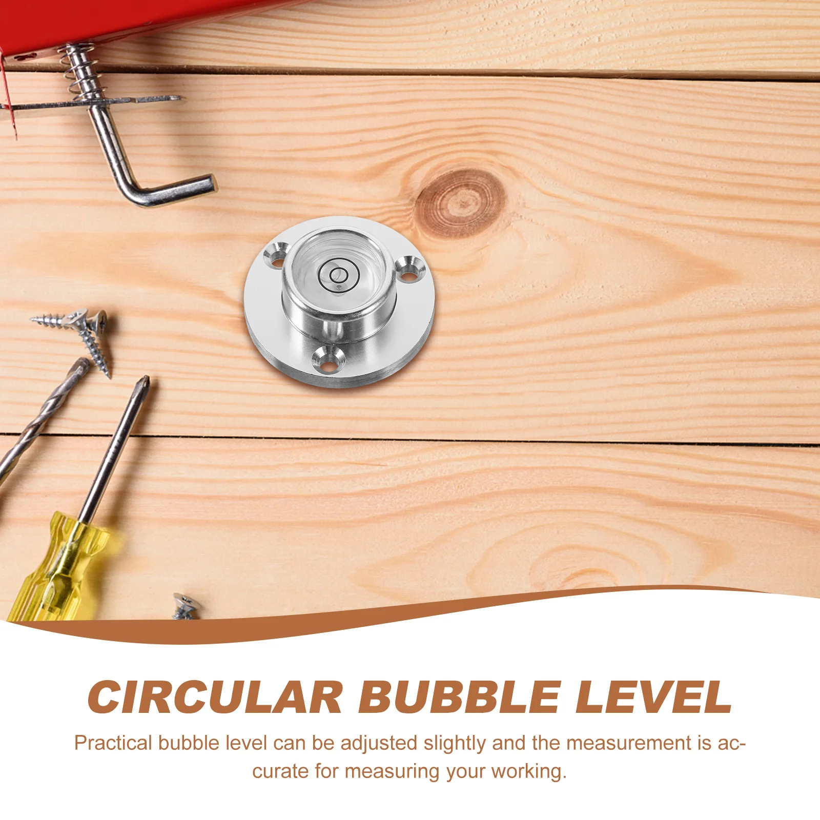 Small Bubble Level 34x20x12mm Aluminum Spirit Level Tool for Measuring RV Golf Picture Hanging DIY Circular Scale Leveling