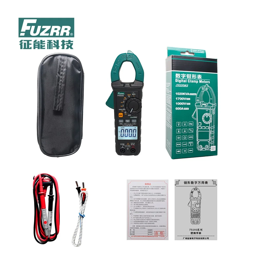 

FUZRR Clamp Meter herramientas para electricista multimeter 4000/6000-count True RMS Built-in Flashlight 28/30 mm Jaws