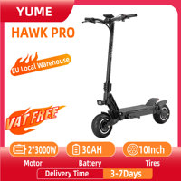 YUME HAWK Pro Electric Scooter,3000W*2 Motor 60V 30Ah Battery 50mph Max Speed 10x4.5' Tubeless Road Tires Off road Escooter