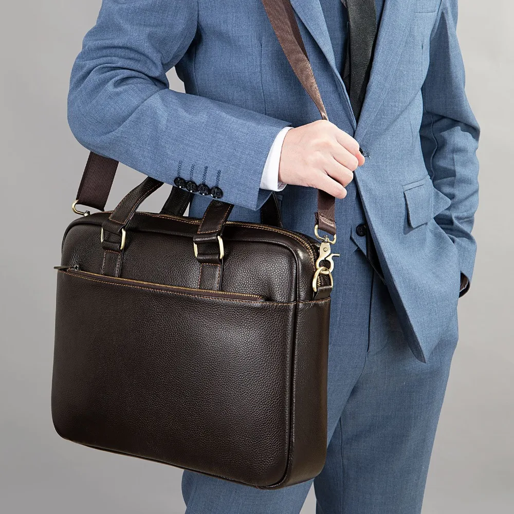 Business Leather Briefcase for Men Premium Laptop Bag Large Capacity Briefcase Executive Briefcase