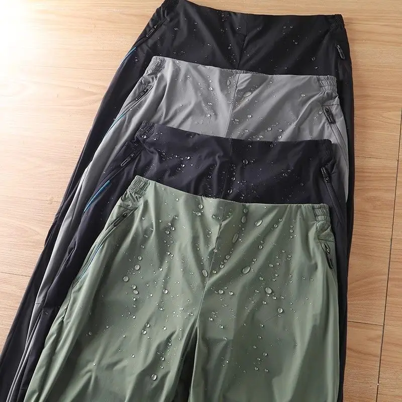 

Summer Spring Lightweight Casual Ice Silk Pants Waterproof Plus Size Harem Trousers