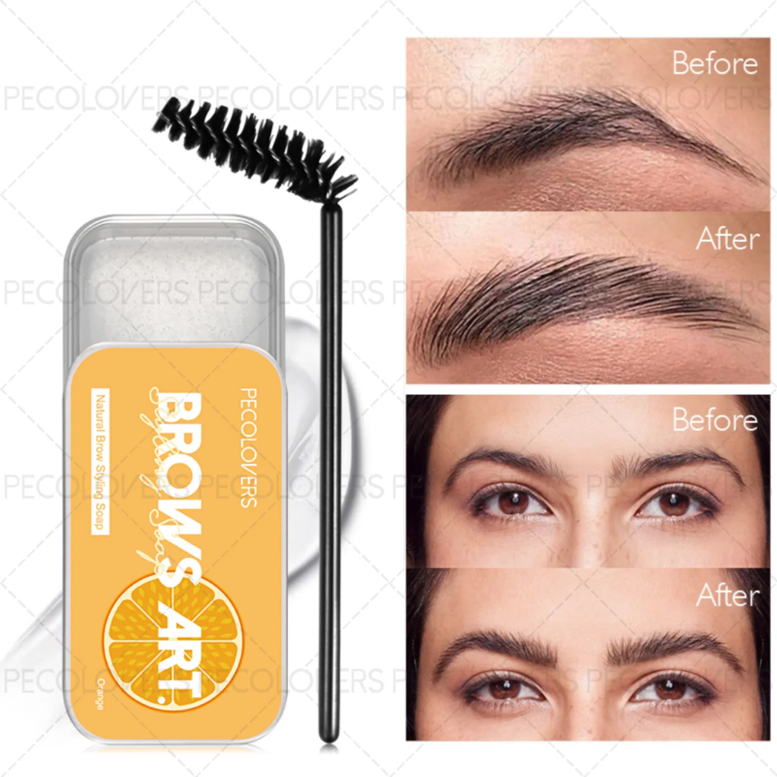 Jabón moldeador de Gel para cejas Pecolover, pomada refrescante transparente para peinar cejas, cera moldeadora de cejas Natural para contorno 3D, 1 ud.