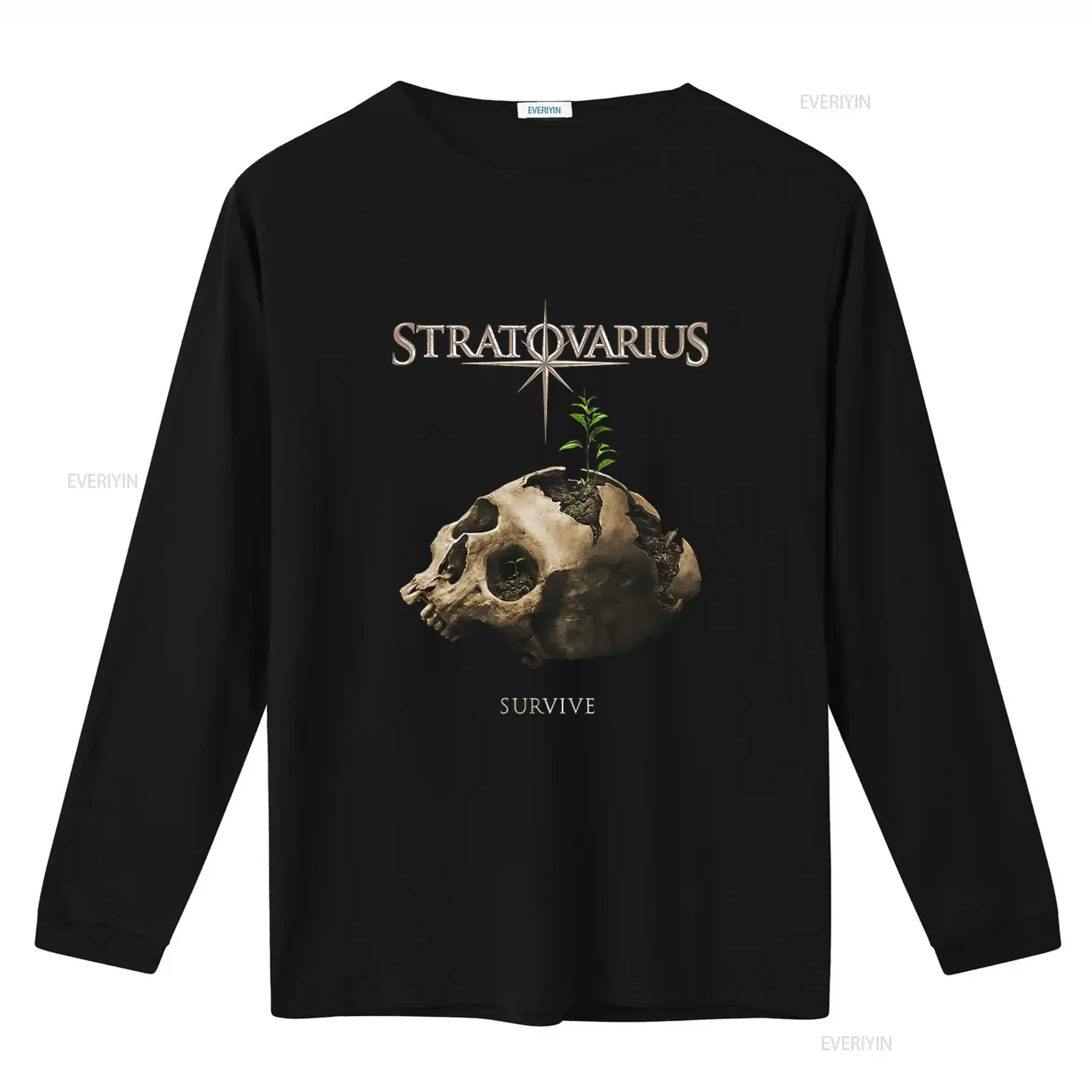 Stratovarius Band Skull Plant Design Cotton T shirt For All Sizes S 4XL CB351 vintage Washed Stretched Stylish Casual homme
