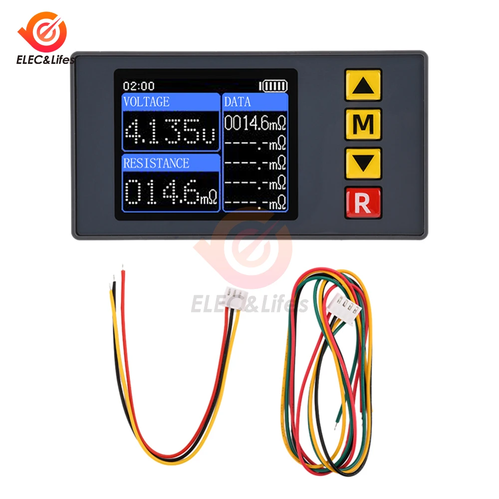 TS457 DC5V Voltage Internal Resistance Tester Detector AC 4-Wires Adjustable Voltmeter Battery Analyzer Tool With Kelvin Clip