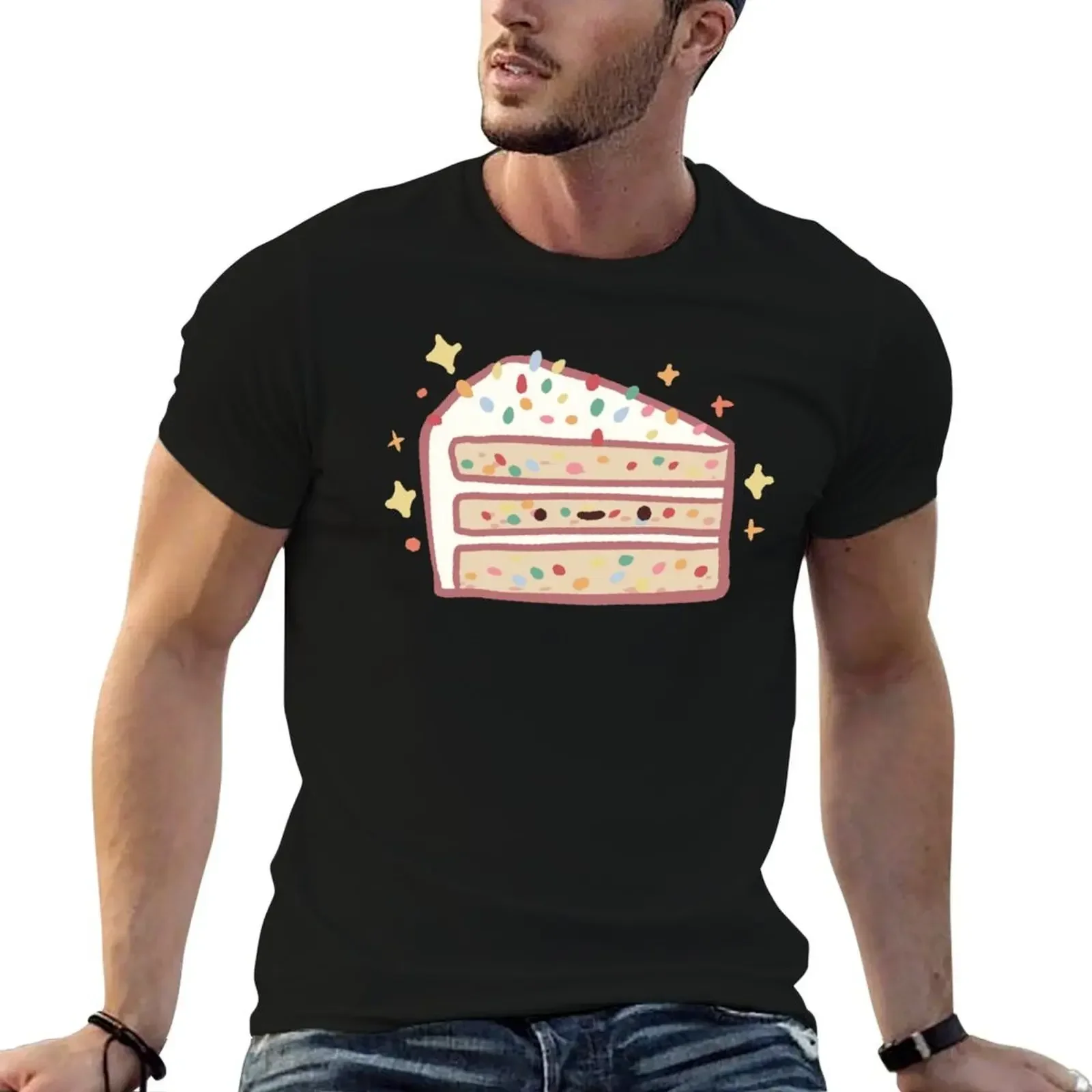 Birthday cake T-Shirt hippie clothes blue archive designer shirts t shirt men