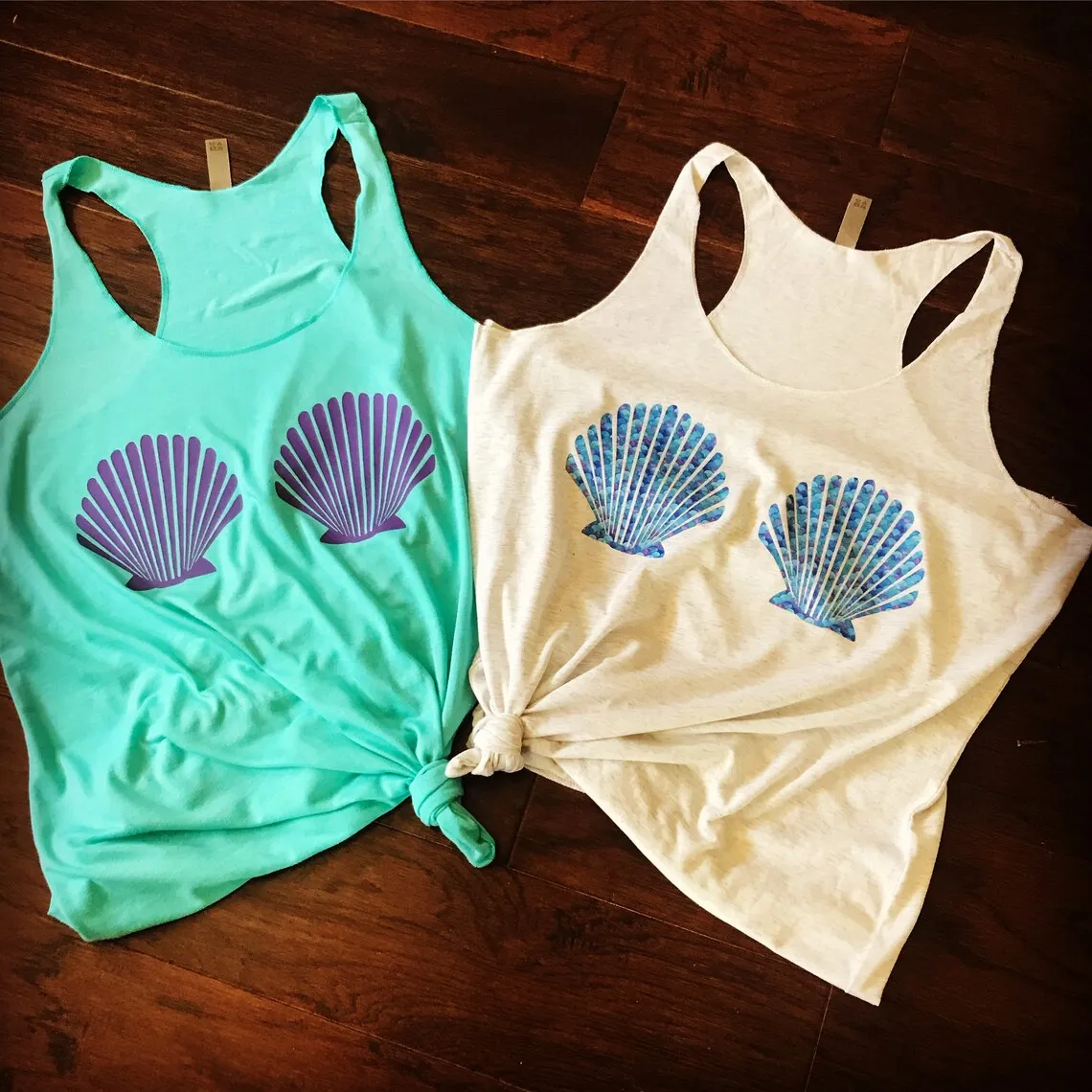 Mermaid Shell Tank, Mermaid Tank Top, Muscle Tee, Women's Muscle Tank, beach tank, Summer shirt, gym tank top, shell tank top, w