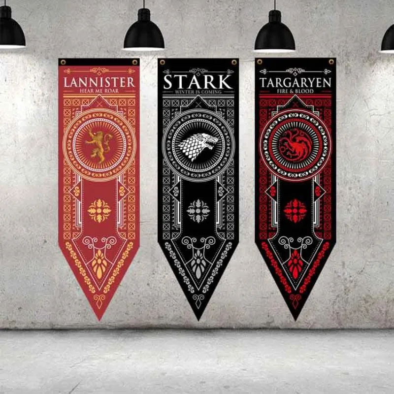 Tapiz Decorativo de Juego de Tronos de 45x150cm, Bandera Decorativa con Temática de Bar, Bandera para Colgar en la Pared, Decoración para el Hogar, Jardín y Exteriores