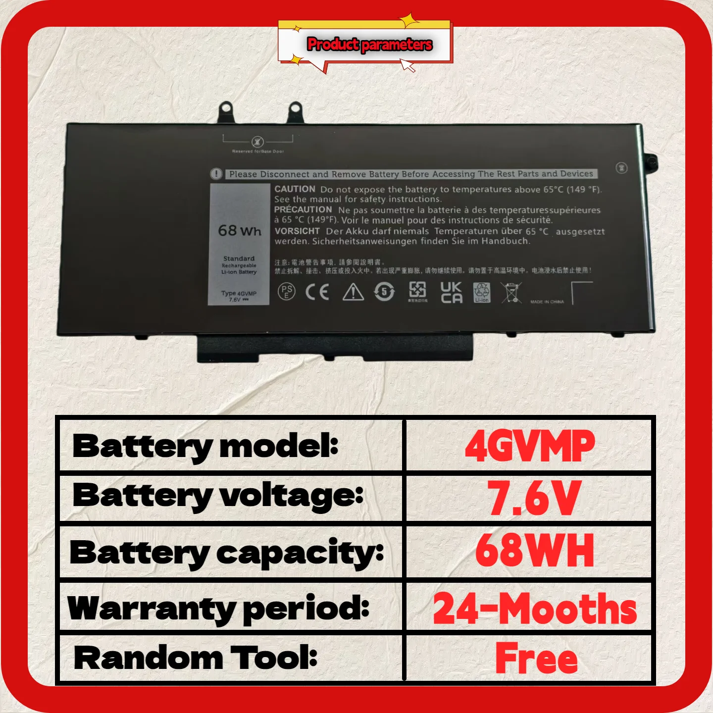 الجملة والتجزئة ❗ ❗ ❗   بطارية 4GVMP لأجهزة Dell Latitude 5400 5500 Precision 3540 Inspiron 7590 7791 2-in-1 P84F P42E R8D7N