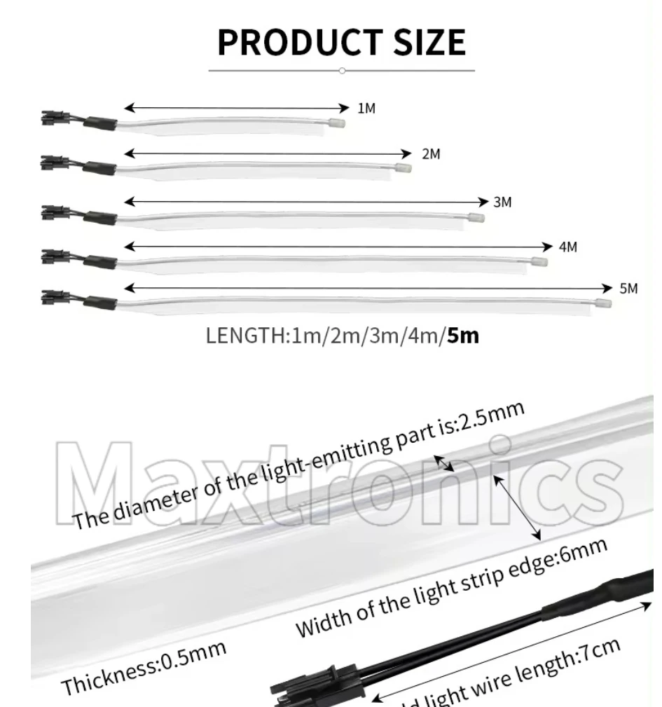 NUOVO 1/3M/5M EL Luce Al Neon Flessibile Illuminazione Interna Auto 3/5/12V Rosso Verde Arancione Blu USB Led Drive per Festivo LED Strip Decor