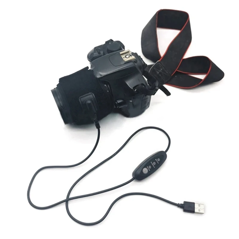 2X 3 Gear USB Camera Lens Heater Lens Anti-Condensation Heating Belt Dew Heating Pad Plate Warmer Heater