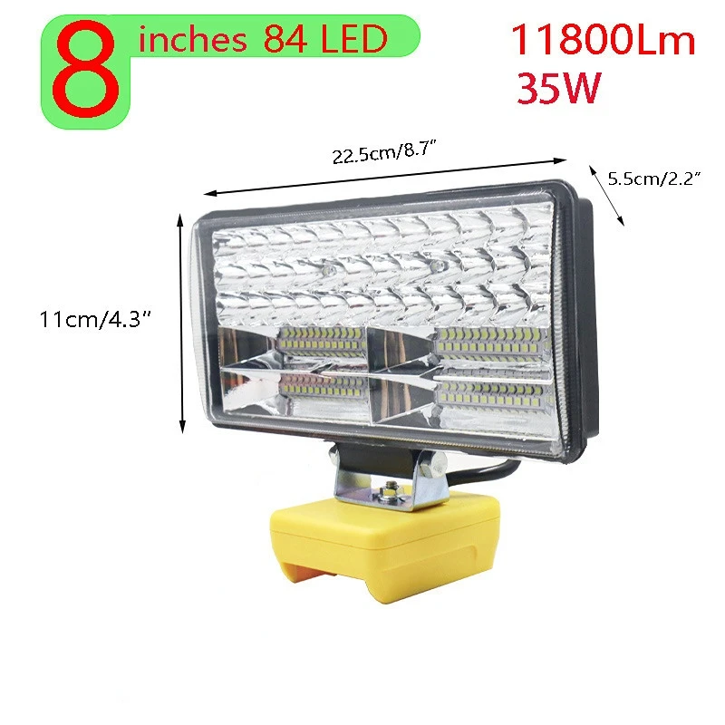 Car LED Work Lights Flashlights Electric Torch Spotlight For Dewalt 18V 20V 60V Li-ion Battery DCB183 DCB206 DCB609