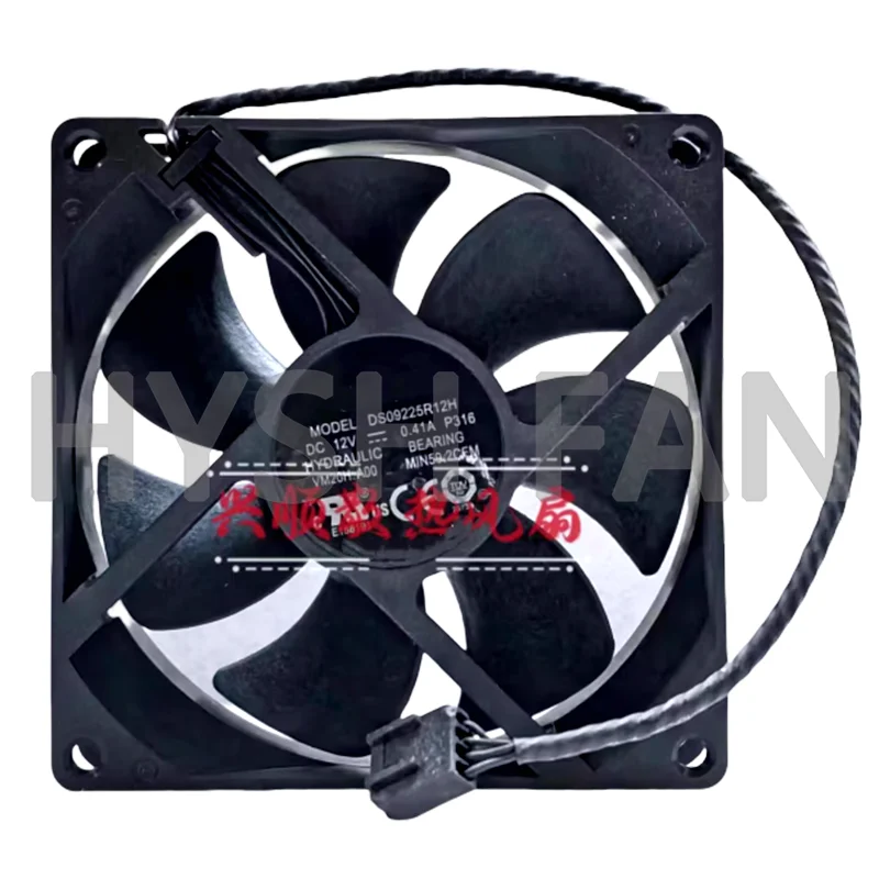 Ventilador do radiador do chassi do computador, DS09225R12H, 9025, 9cm, 12V, 0.42A, novo