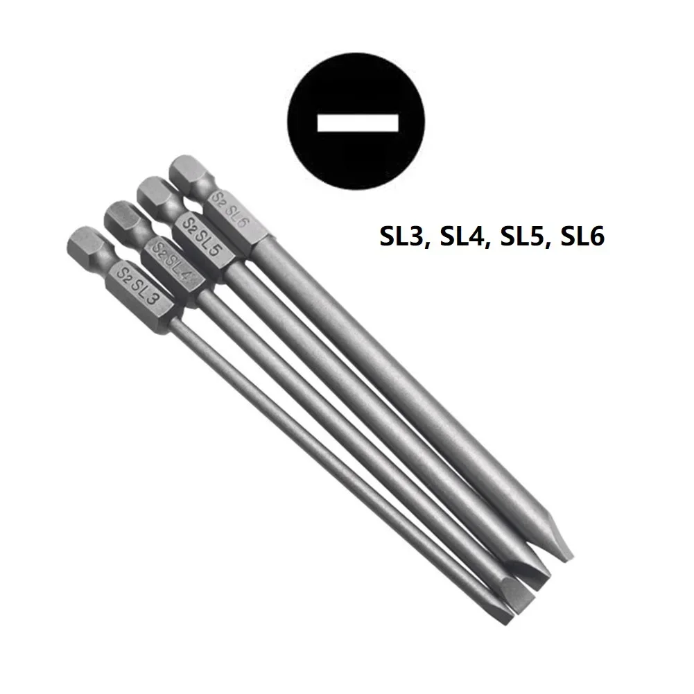 

Alloy Steel Screwdriver Bits 1/4 Hex Shank Bits Alloy Steel Electric Screwdrivers 1/4-Inch Hex Shank For Slotted Screws
