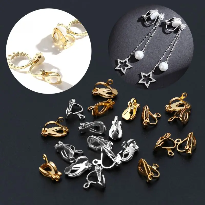 20pcs Clip-on Earring Converters Replacements Copper  DIY Earrings