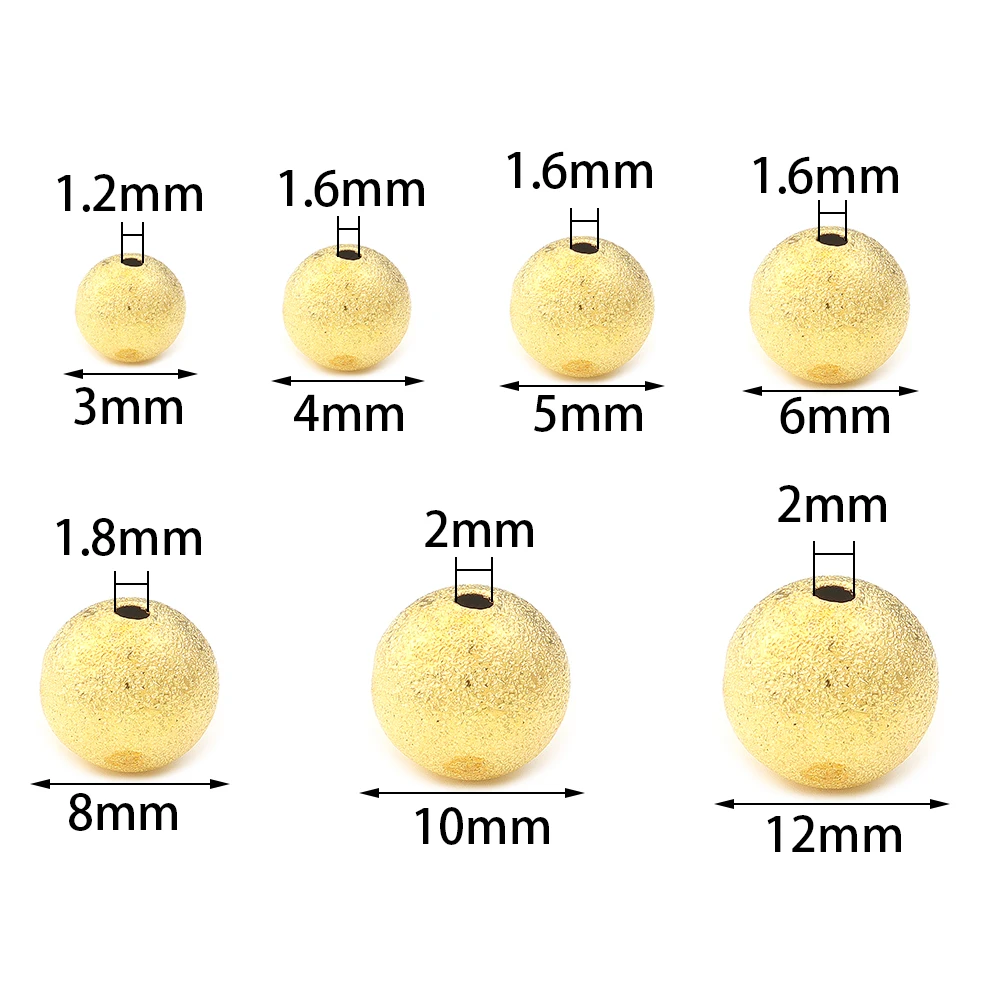 20-100pcs/lot 3-12mm Matte Copper Beads Round Metal Loose Spacer Beads For Jewelry Making DIY Bracelet Necklace Accessories image 6