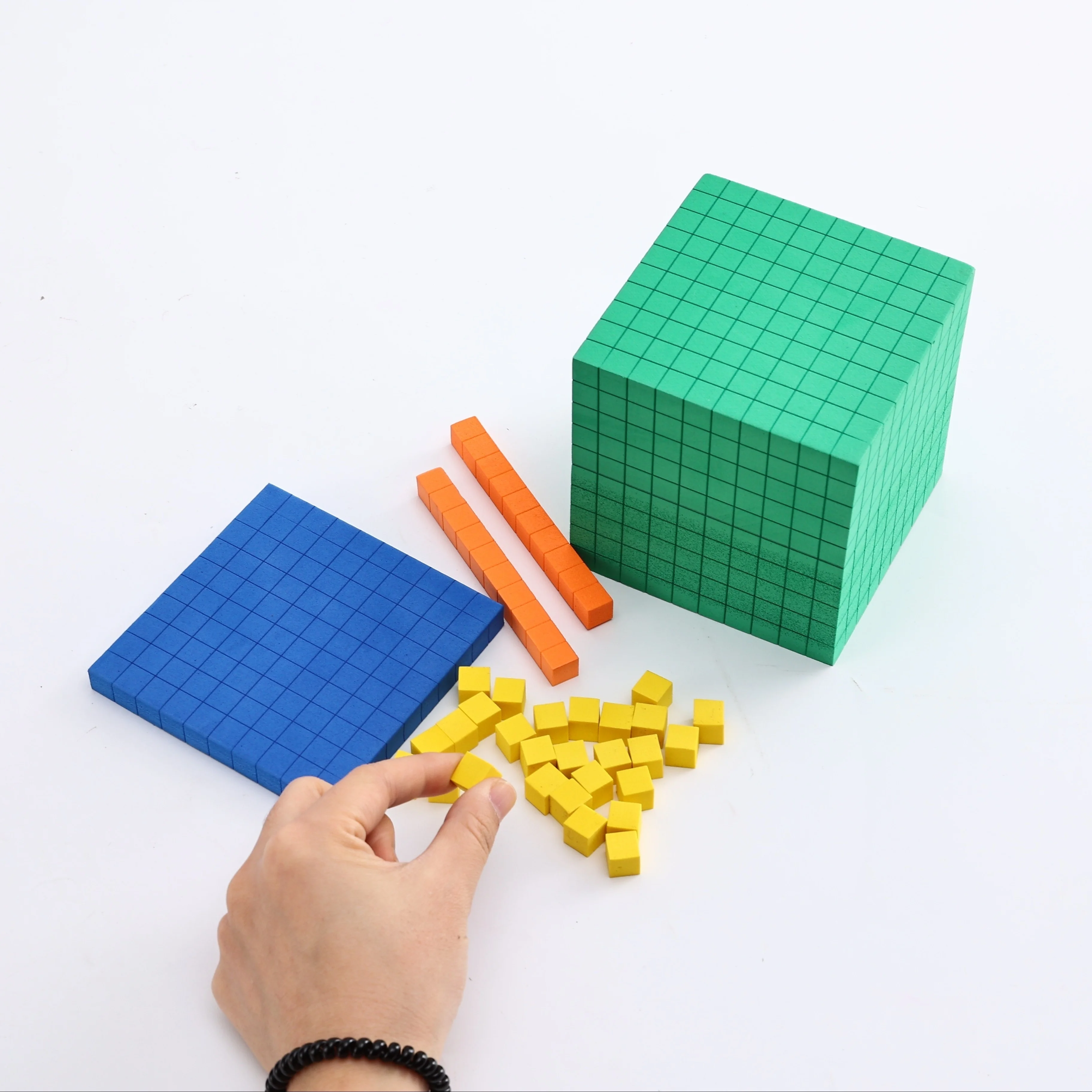 116Pcs Differentiated Foam Base Ten Blocks Complete Set, Counting Cubes, Kindergarten, Manipulatives
