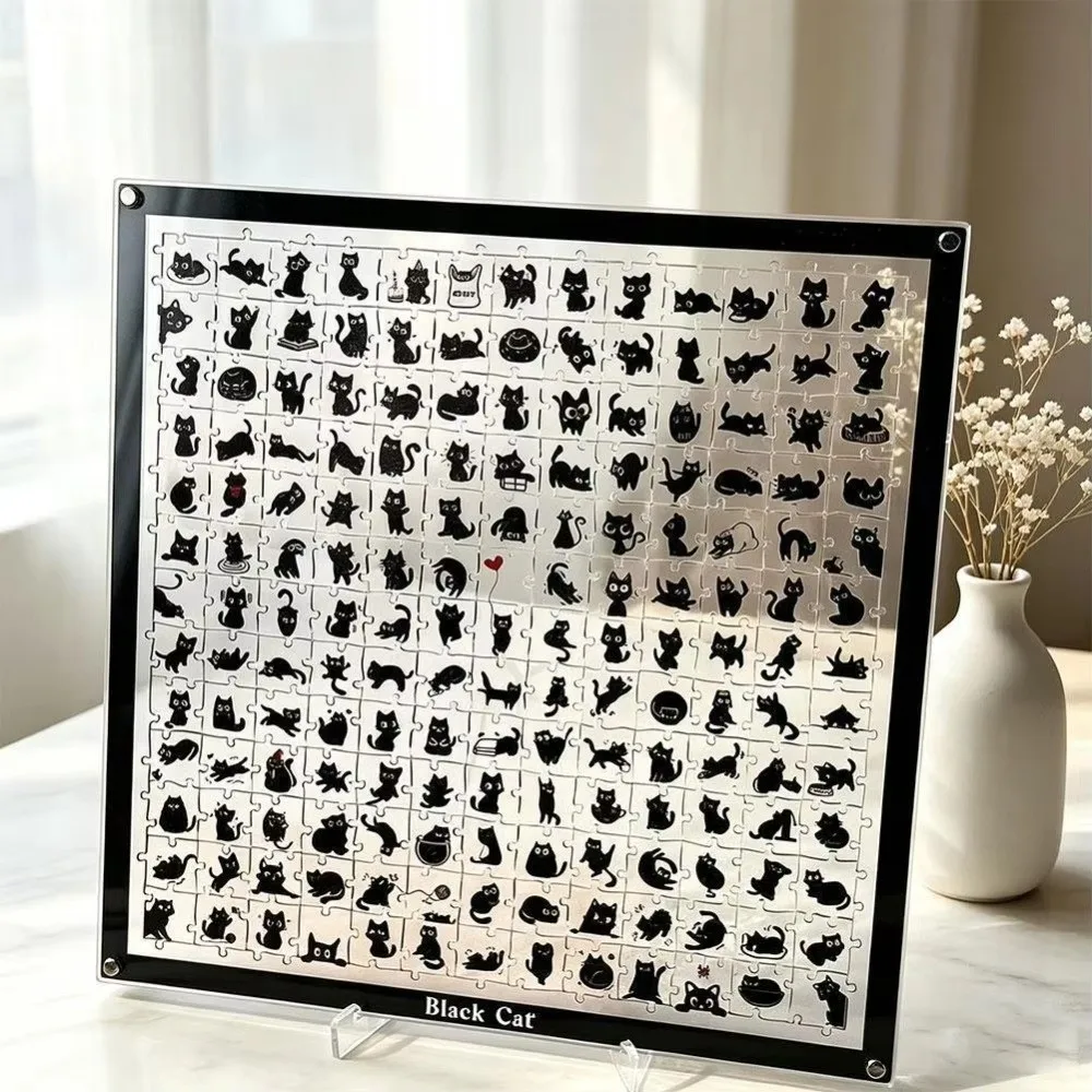 Irregular Piece Acrylic Cat Puzzle Cat Themed Artwork Non-Repeating Pattern Cat Jigsaw Puzzle Transparency Cute Cat Puzzles view 5