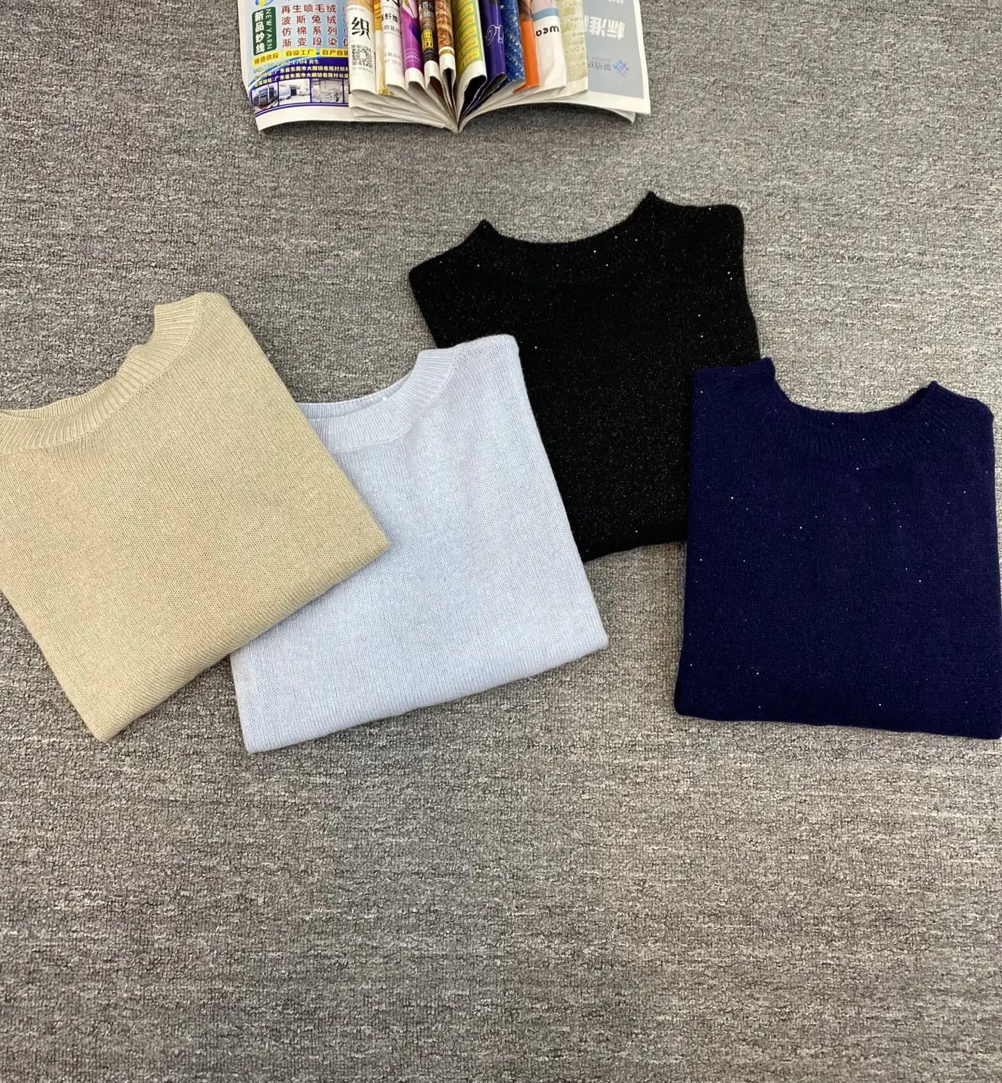 

Вязаный свитер из кашемира и шерсти с блестками, свободный и повседневный крой, дизайн с заниженными плечами, женский