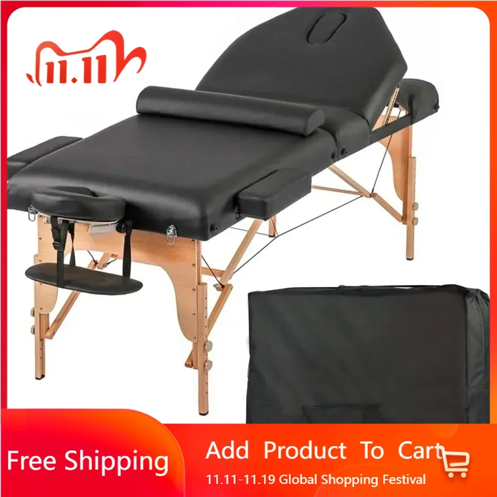 Massage Bed Spa Bed Height Adjustable 77-86 Inches Long 30 Inches Wide Salon Bed Thick Foam Pad Portable Massage Table