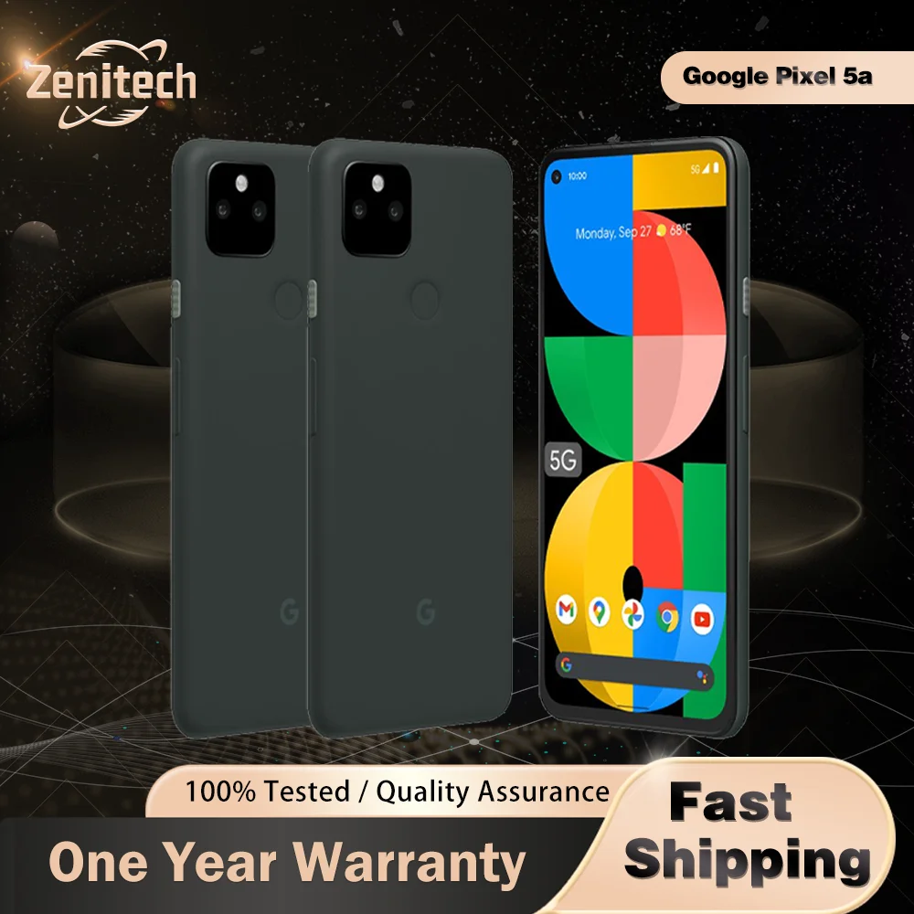 هاتف جوجل بيكسل 5a 5G الأصلي NFC 6GB RAM 128GB ROM 6.34 ''OLED 12.2MP + 16MP + 8MP بصمة ثماني النواة هاتف ذكي #1