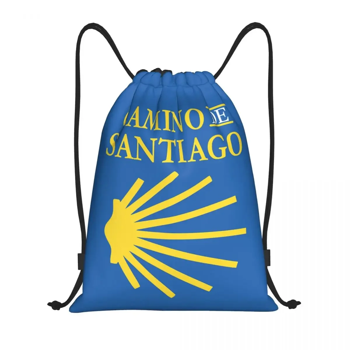 Camino De Santiago Drawstring Backpack Women Men Sport Gym Sackpack Portable Riding Bicycle Scallop Shell Shopping Bag Sack