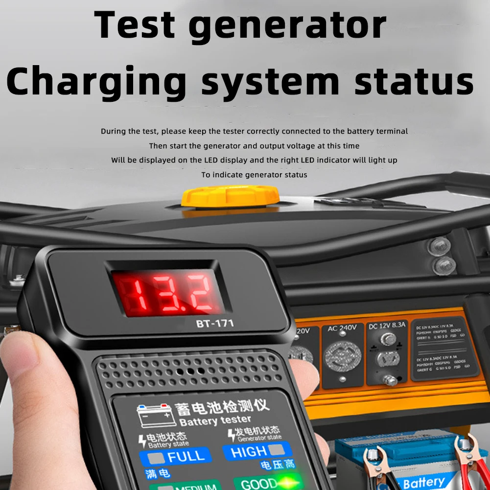 

12V Car Battery Start Tester Auto Electric Battery Diagnostics Tool Car Repair Accessories