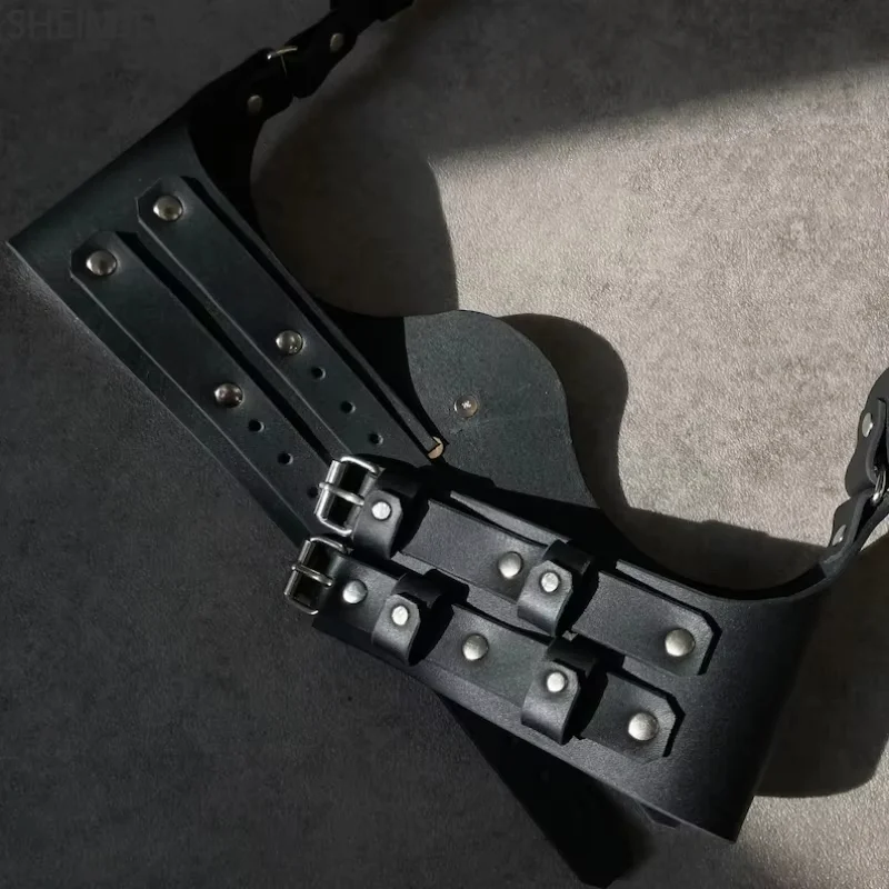 AA1 cinturón Retro Medieval para el cuerpo, liguero Punk gótico para piernas, cinturón de cuero, cadena para el cuerpo, cinturón gótico, decoración de moda, accesorios de Pu 2025