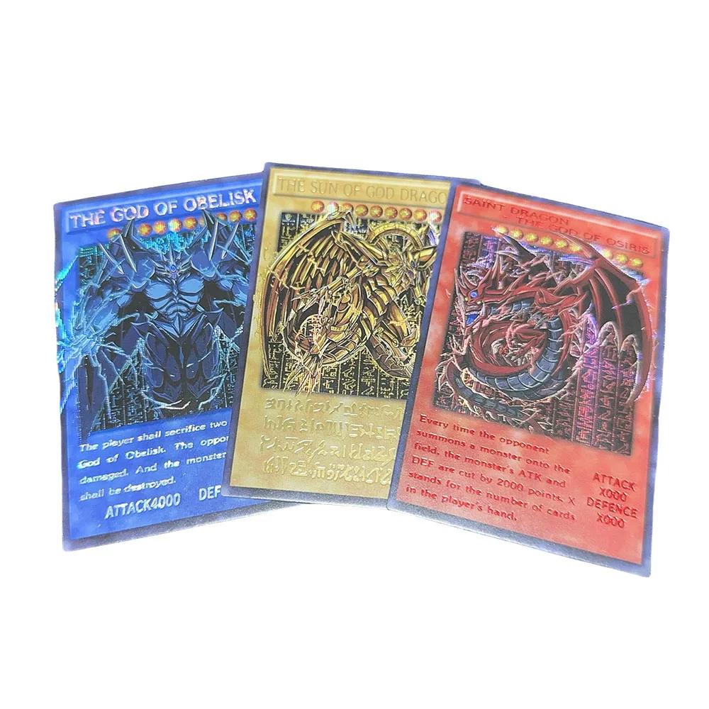 3PC/Set Anime Yu-Gi-Oh DIY ACG Collectible Cards Boy Games Toys Christmas Birthday Gifts Slifer The Sky Dragon Obelisk Tormentor