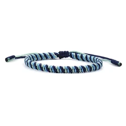 Handmade Tibetan Buddhist Lucky Tibetan Bracelets Simple Blue Rope Knot Bracelet Friendship Bracelet for Men and Women Gifts