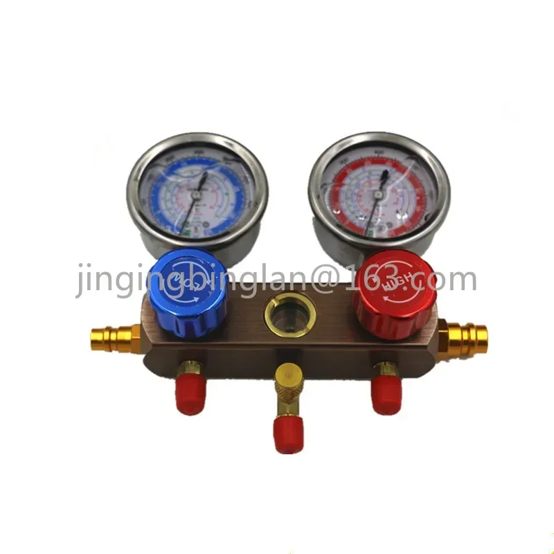 Universal refrigerant household air conditioner fluoride gauge pressure gauge double gauge valve car auto maintenance tool set