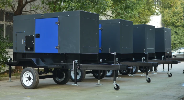 Single phase 300kw 380kva trailer type silent   generator with welding machine powered by SDEC shang chai engine