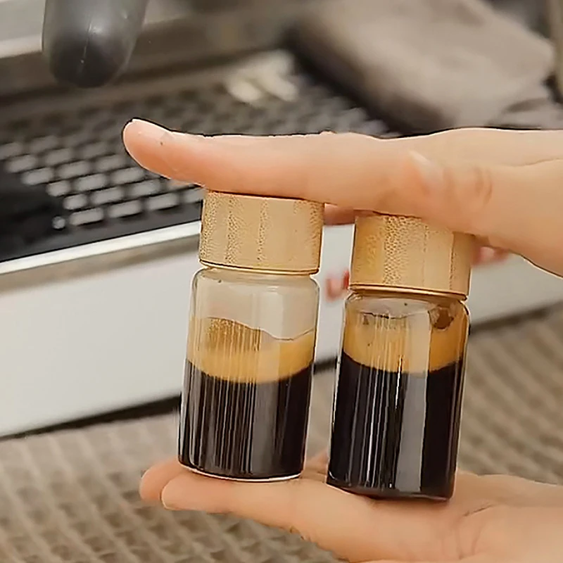 20/25/30ml Bamboo Cap Glass Bottle With Screw Mouth Sealed Sample Bottle Divided Into Bottles Tea Cans Kitchen Storage