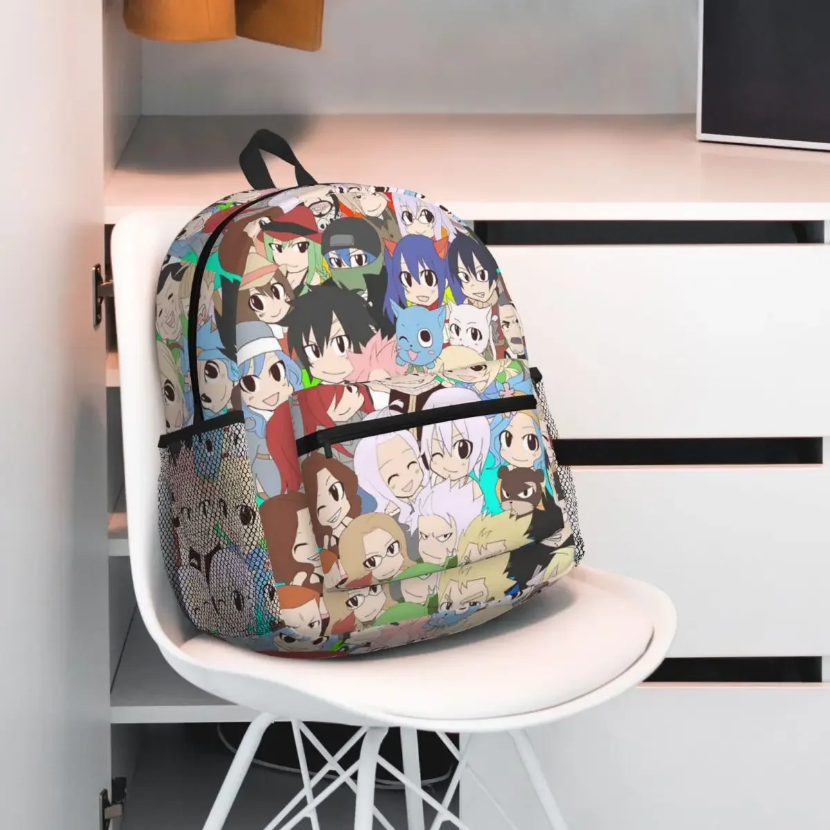 Happy Fairy Tail Student Backpack School Bag Hiking Travel Daypack for Men Women Fashion Bookbag Shoulder Bags