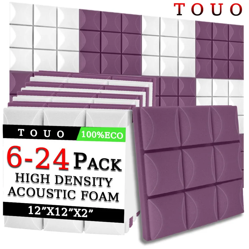 

TOUO 6/12/24 Pcs Acoustic Foam Mushroom Head High-Density Sound Absorbing Foams Panel Sound-Absorbing Sound Insulation Treatment