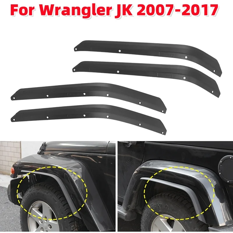 4 teile/satz Auto Vorne Hinten Rad Augenbraue Trim Kotflügel für Jeep Wrangler JK 2007-2017