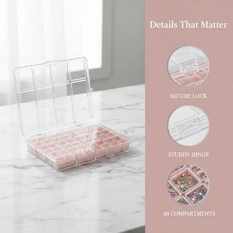

Jewelry Earrings Display Box with Transparent Design for Comprehensive Nail Accessories Storage