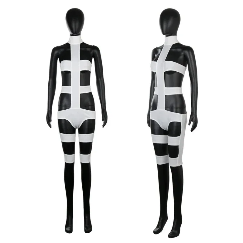 Il quinto elemento Leeloo Costume Cosplay Set completo Tute sexy Fasciatura bianca pura Body Suit Abiti cosplay di Halloween