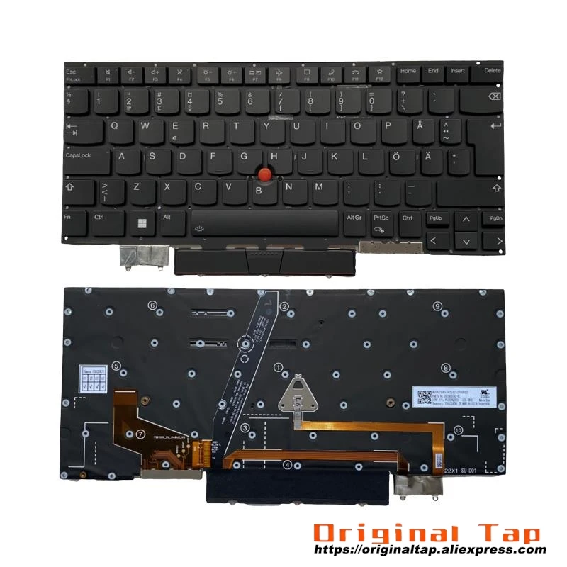 SE шведская финская клавиатура с подсветкой для Lenovo Thinkpad X1 Carbon Gen 10 11th SN21D05682 SN21D05758