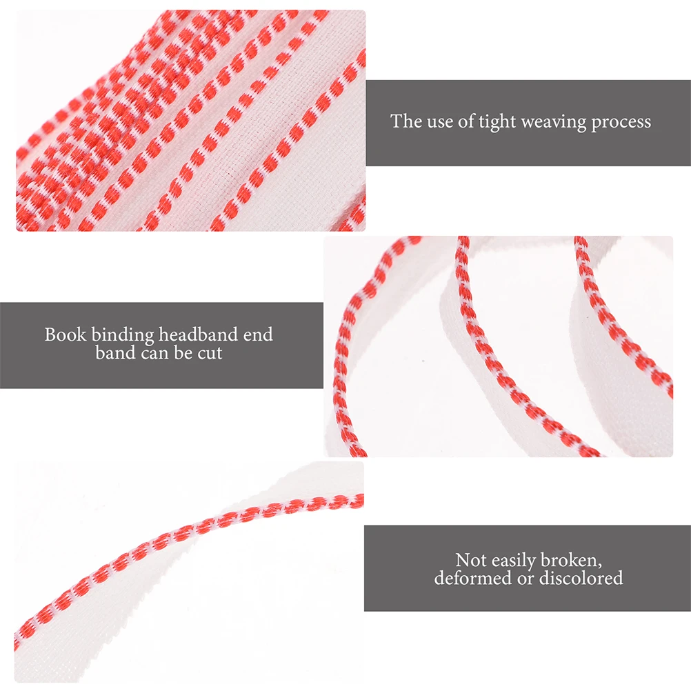 

2 set 2 Sets Book Binding Headbands Cuttable Long Lengths Diy Bookbinding Repair Decor Bands For Hardcover Books Albums Binding