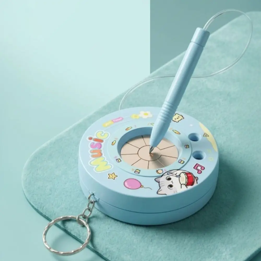 Round Recording Electronic Drum Keychain Sounding Interactive Electronic Music Instrument Bag Charm Mini Playable
