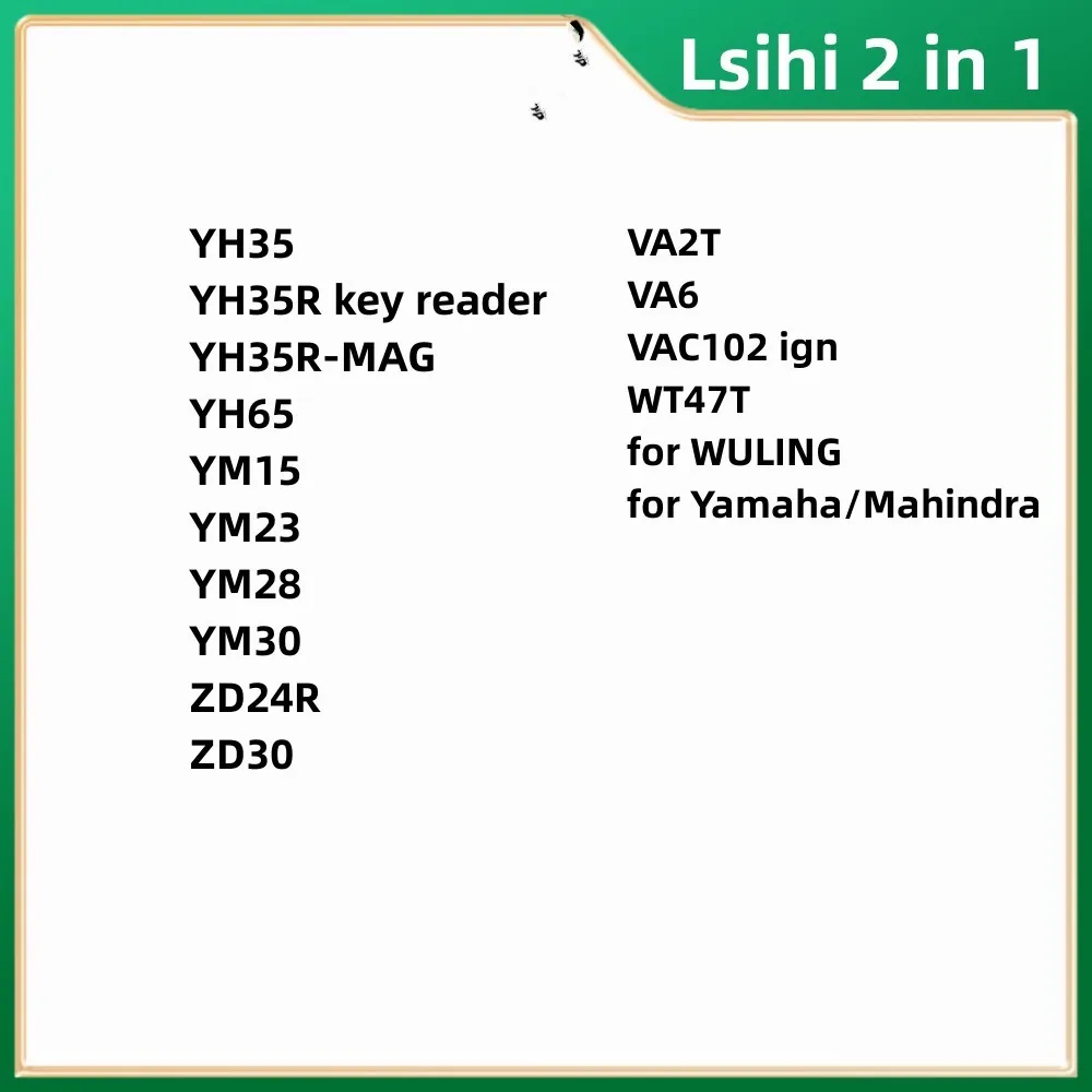 Lishi 2 in 1 VA2T VA6 VAC102 Ign WT47T for WULING YH65 YM15 YM23 YM28 YM30 ZD24R ZD30 YH35 Reader YH35R-MAG