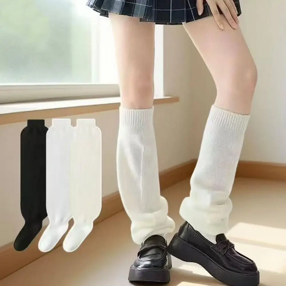 Sock Sleeves Korean-Style Women's Leg Warmers Solid Color Y2K JK Knee High Socks Warm Elastic JK Style Slouchy Socks Daily Wear