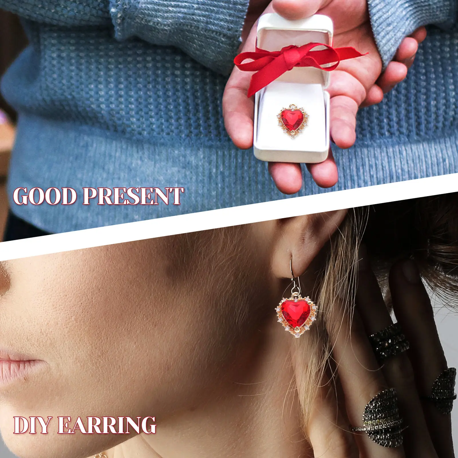 

10Pcs Heart Shape DIY Copper Pendants Necklace Accessories for Jewelry Making Bracelet Crafts Ornaments Earring Charms