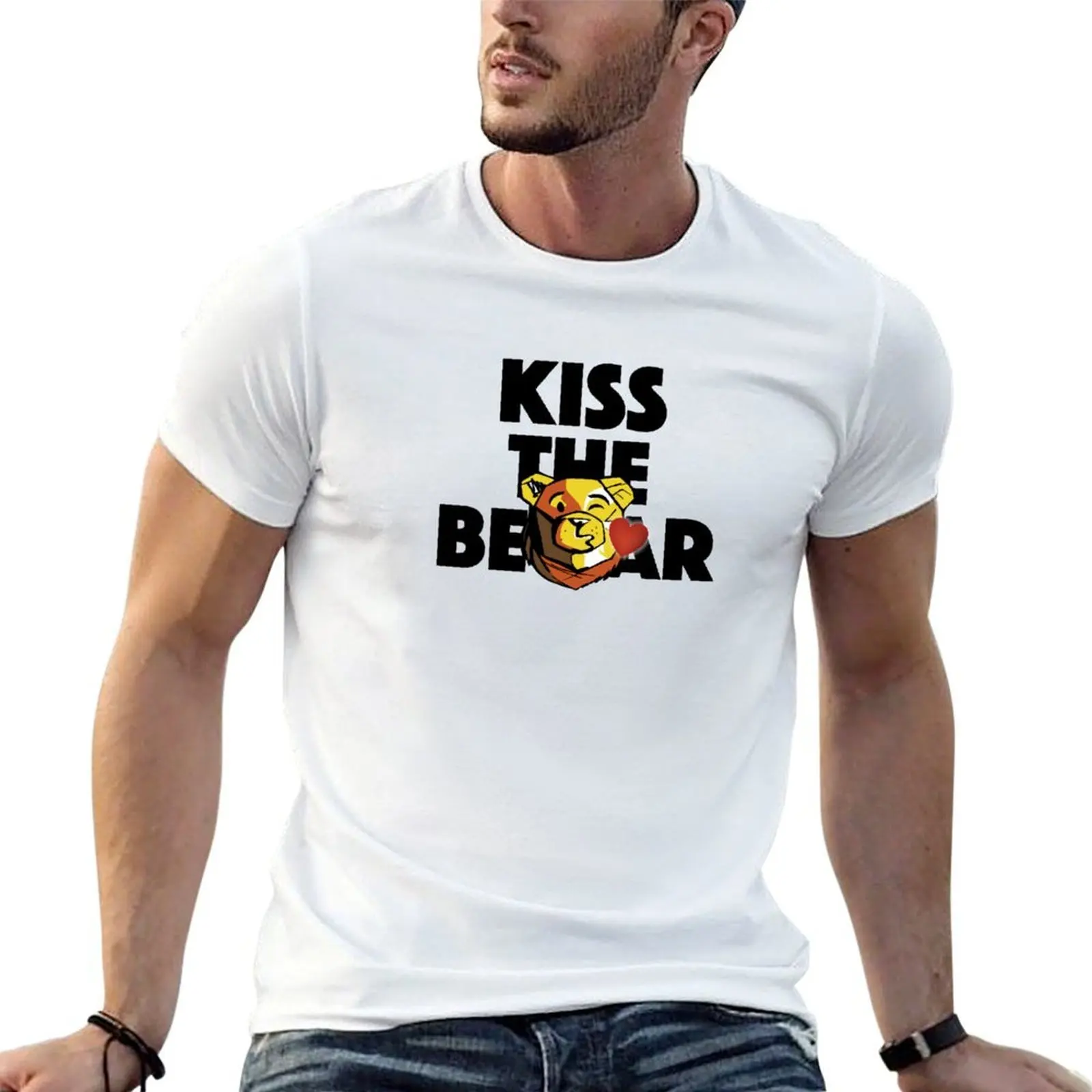 

ROBUST BEAR KISS THE BEAR T-Shirt t shirts for man graphic vintage t shirt custom print man t shirts for men T-shirt